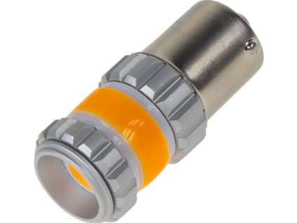 LED BA15s oranžová, COB 360⁰, 9-60V, 12W