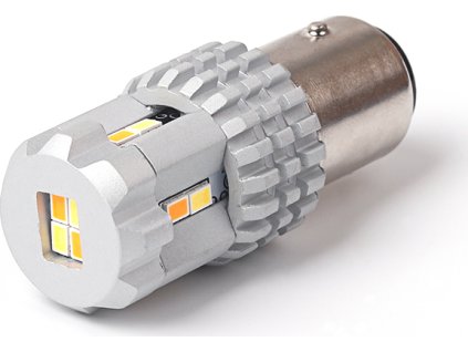 LED BAY15d biela / oranžová, 12V, 12LED SMD