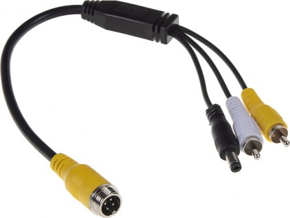 Kábel video 4pin samec / RCA samec + DC