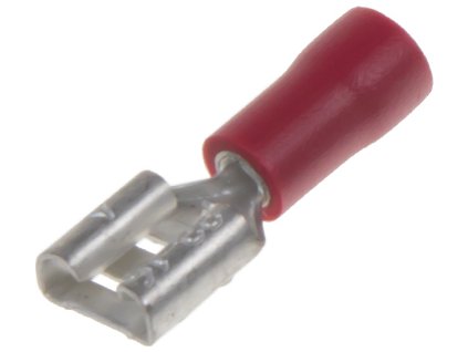 Objímka plochá 6,3 mm červená, 100 ks