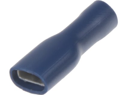 Objímka plochá izolovaná 6,3 mm modrá, 100 ks