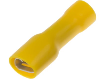 Objímka plochá izolovaná 6,3 mm žltá, 100 ks