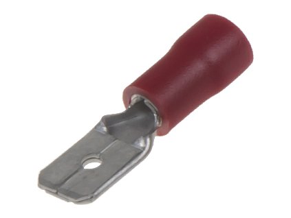 Zástrčka plochá 6,3 mm červená, 100 ks