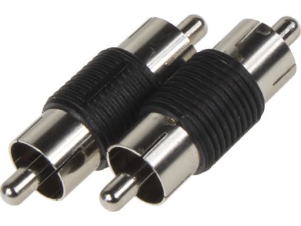 Spojka cinch samec-samec, kombinácia pozlátená / plast