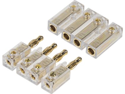 4-pólový zlatený konektor pre pripojenie repro na zadnom platu