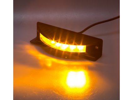 Výstražné LED svetlo vonkajšie, 12-24V, 6x3W, oranžovej, ECE R65