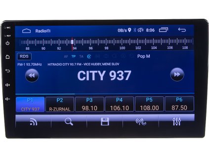 Autorádio s 10,1 "LCD, Android 8.1, WI-FI, GPS, Mirror link, Bluetooth, 2x USB
