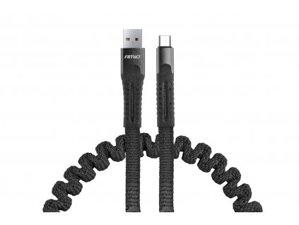 Pružinový kábel USB+microUSB 120cm FullLINK UC-12