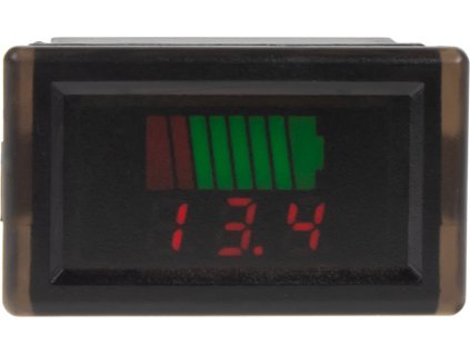 Digitálny voltmeter s ukazovateľom stavu batérie 6/12 / 24V