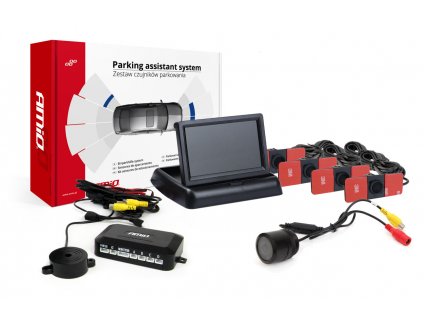 Asistenty parkovania TFT02 4,3" s kamerou HD-301-IR 4-senzorové čierne vnútorné