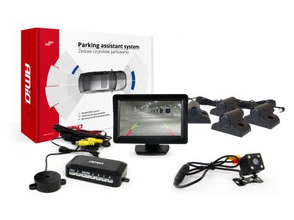 Asistenty parkovania TFT01 4,3" s kamerou HD-315-LED 4-senzorové čierne Truck