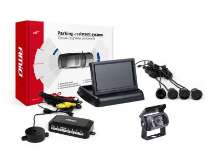 Asistenty parkovania TFT02 4,3” s kamerou HD-501-IR 4-senzorové, čierne
