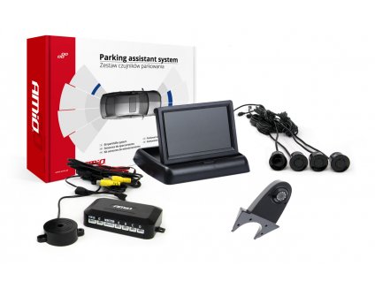 Asistenty parkovania TFT02 4,3” s kamerou HD-502-IR 4-senzorové, čierne