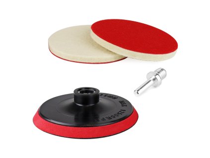 Sada filcových kotúčov na leštenie + kotúč ?125mm + adaptér M14