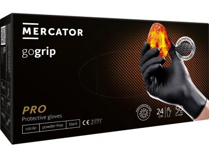 Nitrilové rukavice GoGrip čierne veľkosť XXL, 50 ks