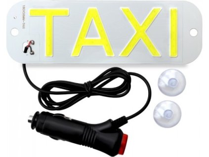 LED banner s nápisom TAXI, žltý