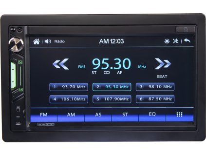 2DIN autorádio s 6,9&quot; LCD, CarPlay, Android Auto, Bluetooth, USB, microSD, multicolor