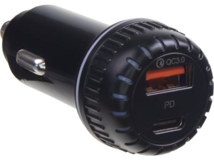Autoadaptér USB/USB-C 12/24V PD/QC3.0