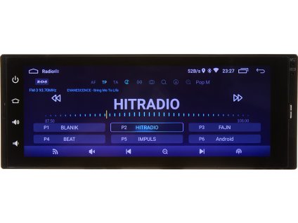 1DIN autorádio s 6,8" LCD, Android 10, WI-FI, GPS, Mirror link, Bluetooth, 2x USB