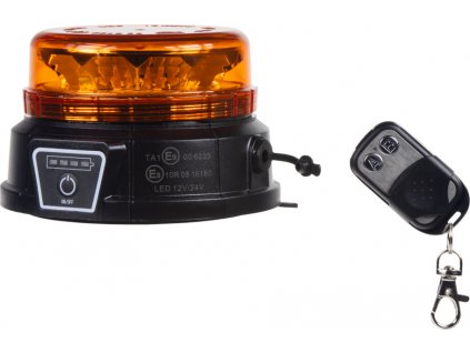 AKU LED maják, 12x3W oranžový, diaľkové ovládanie, magnet