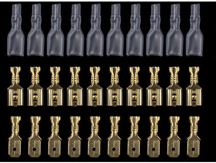 Súprava plochých konektorov 6,3mm s izoláciou, 200ks