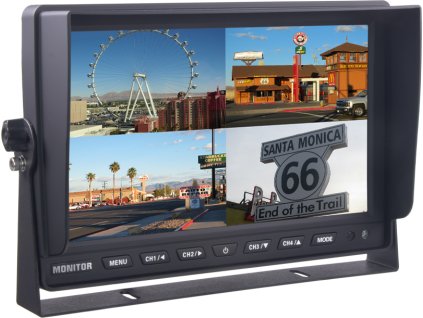 AHD monitor 10" s kvadrátorom as 4x4PIN vstupmi, DVR