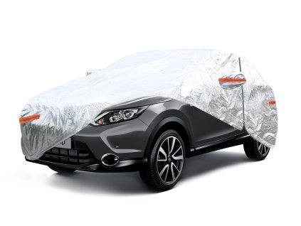 Autoplachta strieborná so zipsom, reflexná, typ SUV/VAN veľkosť XL