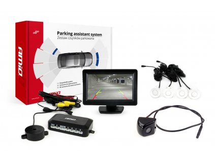 Asistenty parkovania LCD 4,3" s kamerou HD-310 4-senzorové biele