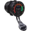 USB nabíjačka QC3.0 + USB-C, voltmeter s color analógovou indikáciou do panelu