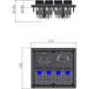Panel s 4x spínačmi Rocker, CL + USB zásuvka, 12/24V