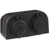 Dvojitá zásuvka s panelom 1x CL + 2x nabíjačka USB vodeodolná