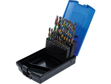 Sada špirálových vrtákov HSS, valcované, 1-10mm, 19ks