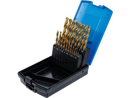 Sada špirálových vrtákov HSS-G, titán-nitrid, 1-10mm, 19ks