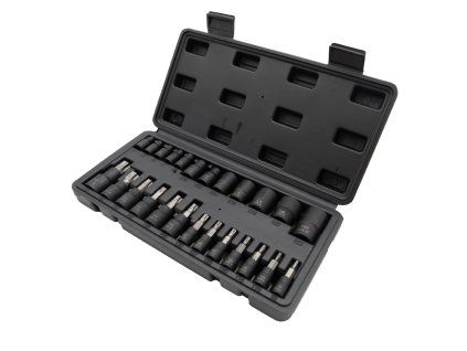 Sada nástrčných hlavíc Torx a E-Profil, T8-T60, E4-E22, 25ks