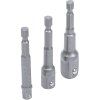 Sada adaptérov do vŕtačky, pohon 6,3 mm (1/4"), štvorhran 1/4", 3/8", 1/2", 3 ks