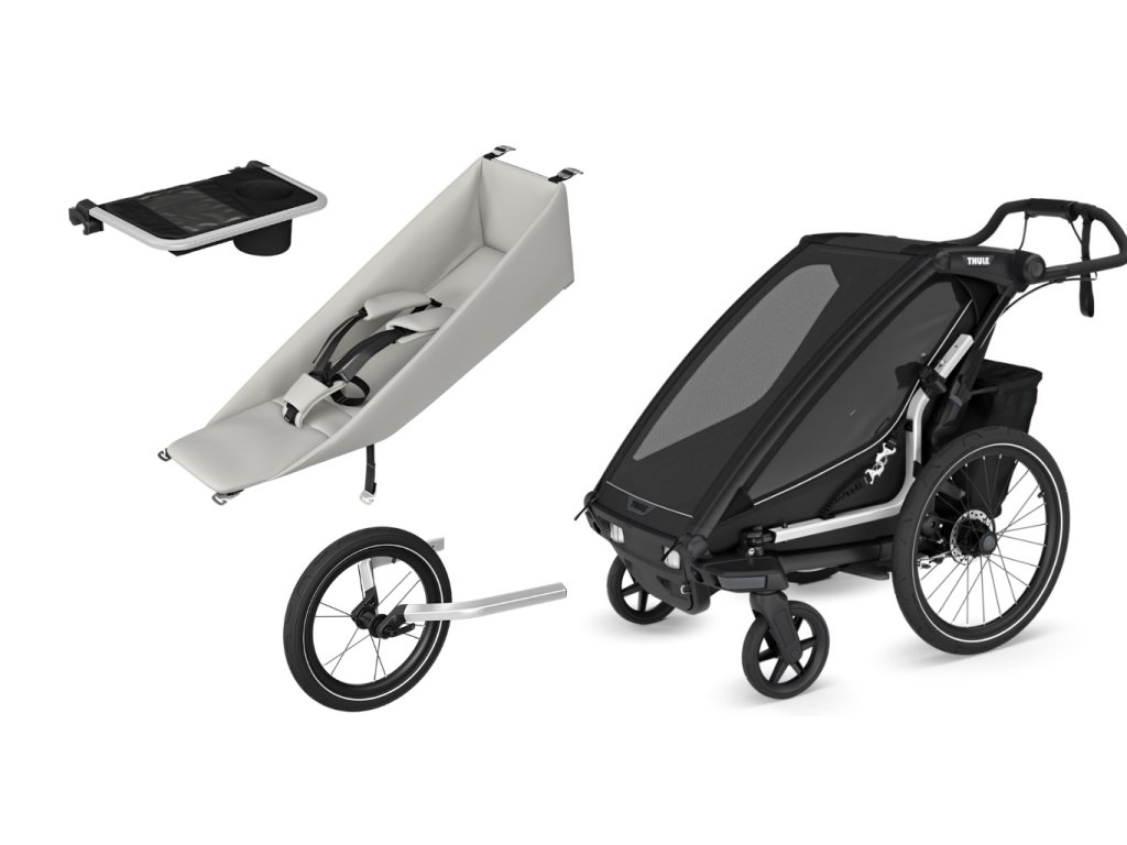 JAMAR THULE Chariot. singl black+ miminkovník + organizer + jog. Kit