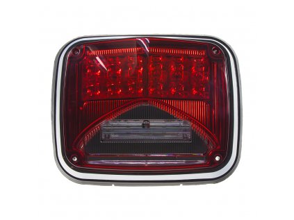 Výstražné LED světlo obdélníkové s přísvitem, 12-24V, červené, ECE R65
