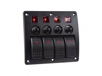 Panel s 4x spínači Rocker 12/24V