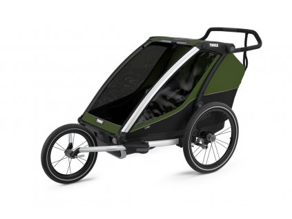 Thule Chariot Cab 2 Cypress Green + bike set + kočárkový set + běžecký set  Multifunkční sportovní vozík