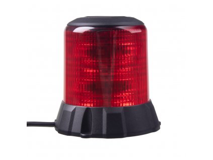 Robustní červený LED maják, černý hliník, 96W, ECE R65