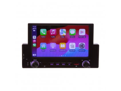 1DIN autorádio s 6,2" LCD/3x USB/Blutooth/CarPlay/AndroidAuto/Mirrorlink