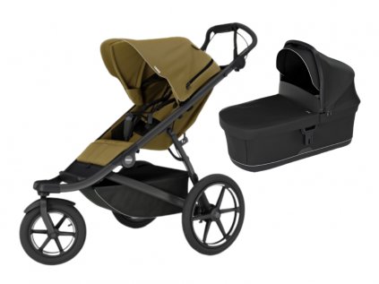 Akční set Thule Urban Glide 3 Nutria Green + hluboká korba  + Dárek k objednávce