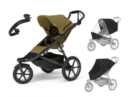 Akční set Thule Urban Glide 3 Nutria Green + moskytiéra + pláštěnka + madlo  Autorizovaný prodejce