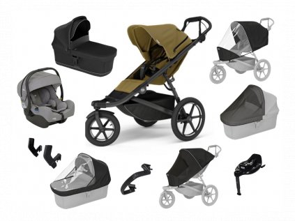 Akční set MAX Thule Urban Glide 3 Nutria Green + Joie i-Gemm 2  Autorizovaný prodejce