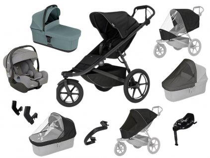 Akční set MAX Thule Urban Glide 3 Black + Joie i-Gemm 2  Autorizovaný prodejce