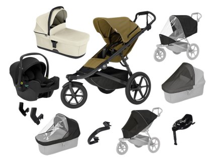 kocarek 7 nutria green+ vajicko midnight+korba soft beige