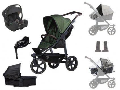 AKČNÍ SET TFK mono2 combi - air chamber wheel olive + autosedačka Joie i-Gemm 3 + Joie i-Base Encore 360° + pláštěnka 2v1 + adaptéry na autosedačku + UV síťka 2v1