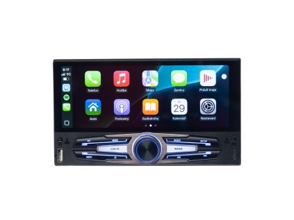 1DIN autorádio s 6,8" LCD/3x USB/Bluetooth/CarPlay/AndroidAuto/Mirrorlink