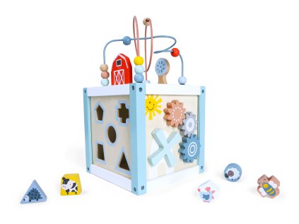 Dřevěná aktivity kostka (20 cm)