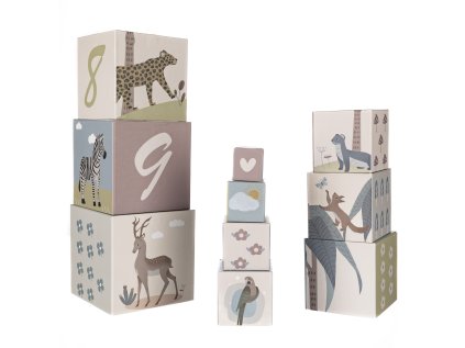 Dětské stohovací kostky kartonové 10ks